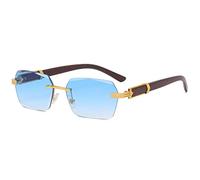 Luxury Rimless Square Sunglasses Men Frameless Gradient Sun Glasses Woman Fashion Vintage-Double Blue
