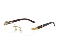 Luxury Rimless Square Sunglasses Men Frameless Gradient Sun Glasses Woman Fashion Vintage-Gold Trans