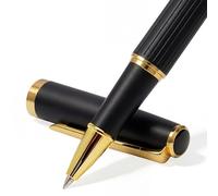 Luxury Rollerball Pen Smooth Writing Ball Point Pen, Premium Journal Pens with Schmidt Refills, Elegant Pen Gifts for Business Birthday (Black)