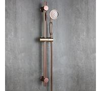 Luxury Rose Gold Strong Round Brass Handhand Shower Head Set with Adjustable Stainless Steel Slide Bar Shower Head Holder