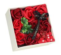 Luxury Rose Scented Bath Soap Bar, Handcrafted Natural Soap for Romantic Gifts and Home Decor, Exquisite Red Presentation Box, Ideal for Women on Special Occasions