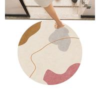 Luxury Round Carpet Mat - Thick Plush Floor Rug, Indoor Soft Area Rug, Anti Slip Round Carpet with Modern Design, Bedroom Living Room Accent, Comfortable Decorative Floor Covering