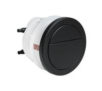 Luxury Round Pneumatic Double Flush Button, High Gloss Electroplated ABS Toilet Tank Push Button for Concealed Cistern Bathroom Replacement (Black)