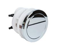 Luxury Round Pneumatic Double Flush Button, High Gloss Electroplated ABS Toilet Tank Push Button for Concealed Cistern Bathroom Replacement (Chrome)