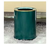 Luxury Round Trash Can 14L Uncovered Waste Bin for Living Room & Bedroom Modern Green Garbage Container Simple Design Paper Basket Home Essentials