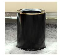 Luxury Round Trash CanModern Uncovered Waste Bin for Living Room & Bedroom14L / 3.6 Gallon Garbage CollectorStylish Black Design for Home Use