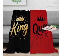 Luxury Royal Crown 3D Printed Blanket Microfiber Soft Fleece King Queen Throw Blanket for Adults Sofa Bed 40x50(100x130cm)
