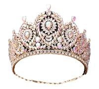 Luxury Royal Queen Wedding Crown Rhinestones Party High Diadem Bridal Headbands 881
