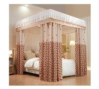 Luxury Ruffle Edge Bed Canopy Netting - 1.8M Double Bed Mosquito Protection Drapes with Metal Stand, Elegant Bedroom Decor & Shielding Mesh for Ultimate Comfort