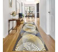 Luxury Rugs for Hallway Grey Gold White Shaggy Rug Hallways Runner Rubber Backed 100/150/200/250/300/350/400/500/600cm Carpet Runners Bedside Farmhouse Hall Area Carpets(120 * 350cm)