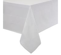 Luxury Satin Band Damask Tablecloths 100% Egyptian Cotton - Table cloth, White (53" x 89" (137x228cm))