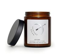 Luxury Scented Candle - 'Restore' Rosemary, Sage & Thyme Fragrance, Plant Based Soy Wax Candle 154g | Long Burning Candle 45hrs | Vegan, Paraffin Free | Hand Poured by Hunters Moon