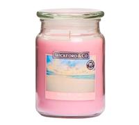 Luxury Scented Large Glass Jar Candle by Wickford & Co - 18oz, 95-Hour Burn Time, Ideal for Any Space & Special Occasions (Blush Beaches)
