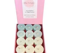 Luxury Scented Soy Tealight Candles | Natural Soy Wax Zero Waste Tealight Refills | Eco-Friendly, Cruelty-Free & Vegan Candles, Aromatherapy & Spa Tealights (Eucalyptus & Peppermint)