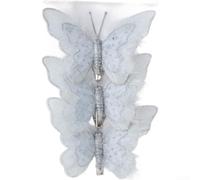Luxury Sequin Butterfly Ornament Red Festive Tree Accent Piece(F)