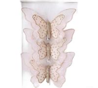 Luxury Sequin Butterfly Ornament Red Festive Tree Pendant Decor(E)