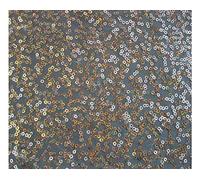 Luxury Sequin Dance Wear Stretch Fabric Material - Black Brown, 1/4MTR 72cmx50cm