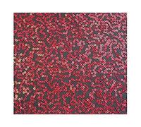 Luxury Sequin Dance Wear Stretch Fabric Material - Black RED, 1MTR 145cmx100cm