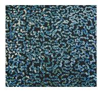 Luxury Sequin Dance Wear Stretch Fabric Material - Black Turquoise, 1MTR 145cmx100cm