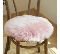Luxury Sheepskin Seat Cushion - 100% Pure Wool, Thick Fur, Soft & Comfortable - Ideal for Office Chair, Car Seat, or Home Sofa - Round Shape Seat Pad (G,splicing 35CM)