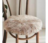 Luxury Sheepskin Seat Cushion - 100% Pure Wool, Thick Fur, Soft & Comfortable - Ideal for Office Chair, Car Seat, or Home Sofa - Round Shape Seat Pad (D,splicing 40CM)