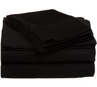 Luxury Sheets Trusted by The Biggest Hotels, Black Solid 600 Thread Count 4PC Queen Bed Sheet Set 100% Egyptian Cotton, Sateen Solid, 15 Inches Deep Pocket.