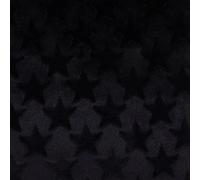 Luxury Short Plush Faux Fur Fabric Material Stars Black, 1Mtr - 150cm x 100cm