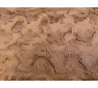 Luxury Short Plush Faux Fur Fabric Material Wavy LT Brown, 1Mtr - 150cm x 100cm