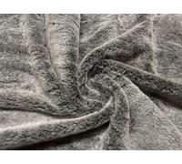 Luxury Short Plush Super Soft Faux Fur Fabric Material Black Frost 1MTR