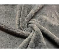 Luxury Short Plush Super Soft Faux Fur Fabric Material Donkey Grey 1MTR