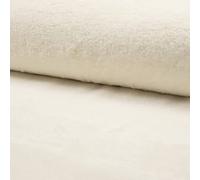 Luxury Short Plush Super Soft Faux Fur Fabric Material - Ecru, 1Mtr - 150cm x 100cm