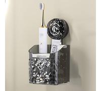 Luxury Shower Caddy With Suction Cups - Stylish Glacier Pattern, Easy Install Removable Bathroom Organizer, Transparent Small Storage Basket For Home Gray S