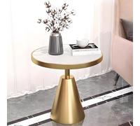 Luxury Side Table Round Modern End with Marble Top & Metal Base, Small Aent Coffee for Living Room Bedroom