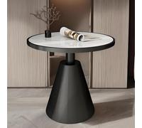 Luxury Side Table Round Modern End with Marble Top & Metal Base, Small Aent Coffee for Living Room Bedroom