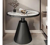 Luxury Side Table Round Modern End with Marble Top & Metal Base, Small Aent Coffee for Living Room Bedroom