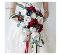 Luxury Silk Cascading Bridal Bouquet Artificial Flowers For Decoration Vintage Wedding Bouquet For Bride, Bridesmaid, Ceremony & Home Décor