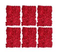 Luxury Silk Flower Wall Panel - 60cm x 40cm | Elegant Artificial Floral for Weddings, Events & Décor | Red Faux Blooms for Photography, Parties & Baby Showers (6pcs)