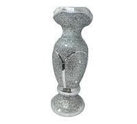 Luxury Silver Bling Vase - 40cm Tall Crystal Diamond Crush Glitter Vase | Handmade Mirrored Ceramic Flower Holder | Sparkling Modern Glam Home Décor Centerpiece for Weddings & Events