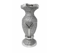 Luxury Silver Bling Vase - 40cm Tall Crystal Diamond Crush Glitter Vase | Handmade Mirrored Ceramic Flower Holder | Sparkling Modern Glam Home Décor Centerpiece for Weddings & Events