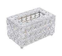 Luxury Silver Crystal Tissue Box Cover - Elegant Rectangular Napkin Holder For Living Room & Hotel Decor, Bling Paper Towel Organizer, Stylish Tissue Holder Case