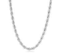 Luxury Silver Luster - 8mm Premium Gold-Plated Rope Chain Necklace - 30 Inches, Replica of High-End Silver Chains, Crafted with Exquisite Detailing - Bling King London