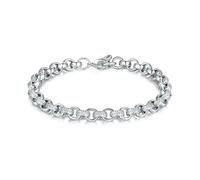 Luxury Silver-Plated CZ Stone Belcher Bracelet: 8mm Width, Adjustable Length (8-9 inches), 750 finest Stones - Bling King London