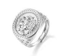 Luxury Silver St. George Sovereign Ring - 14g Adjustable Men’s Silver-Plated Ring, Durable & Stylish, Gift for Him - BLING KING LONDON