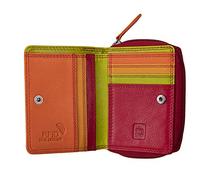Luxury Small Multicolour Woman’s Leather Purse - RFID Blocking Women's Bifold Wallet Ladies Designer Purses Popper Opening Soft Premium Leathers - Red