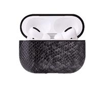 Luxury Snake Leather Feel Protective Case for AirPods Pro with Carry Clip and Charging Ports, Compatible with AiPods Pro (GREY)