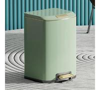 Luxury Soft Close Trash Can 7L - High Capacity Stainless Steel Trash Can with Step Pedal & Inner Bucket for Kitchen, Bathroom, Living Room, Office - Light Green