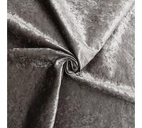 Luxury Soft Crushed Velvet Glitz Fire Retardant Upholstery Velour Material Craft Bed Headboard Cushion Curtain Fabric 140cm Width (Silver)