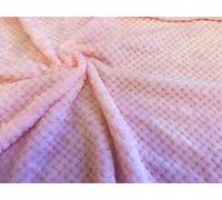 Luxury Soft Cuddle Fleece Honeycomb Waffle Fabric Material - Pink, 1Mtr 150cmx100cm