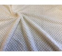Luxury Soft Cuddle Fleece Honeycomb Waffle Fabric Material - White, 1Mtr 150cmx100cm