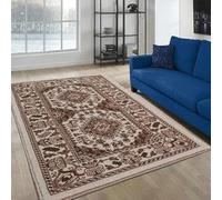 Luxury Soft Extra Large Traditional Zinat Rugs Hallway Runner Rug for Living Room Oriental Rug for Bedroom Decor Dining Room Carpet Kitchen Washable Hall Runner Door Mats (Cream, 200 x 290cm)